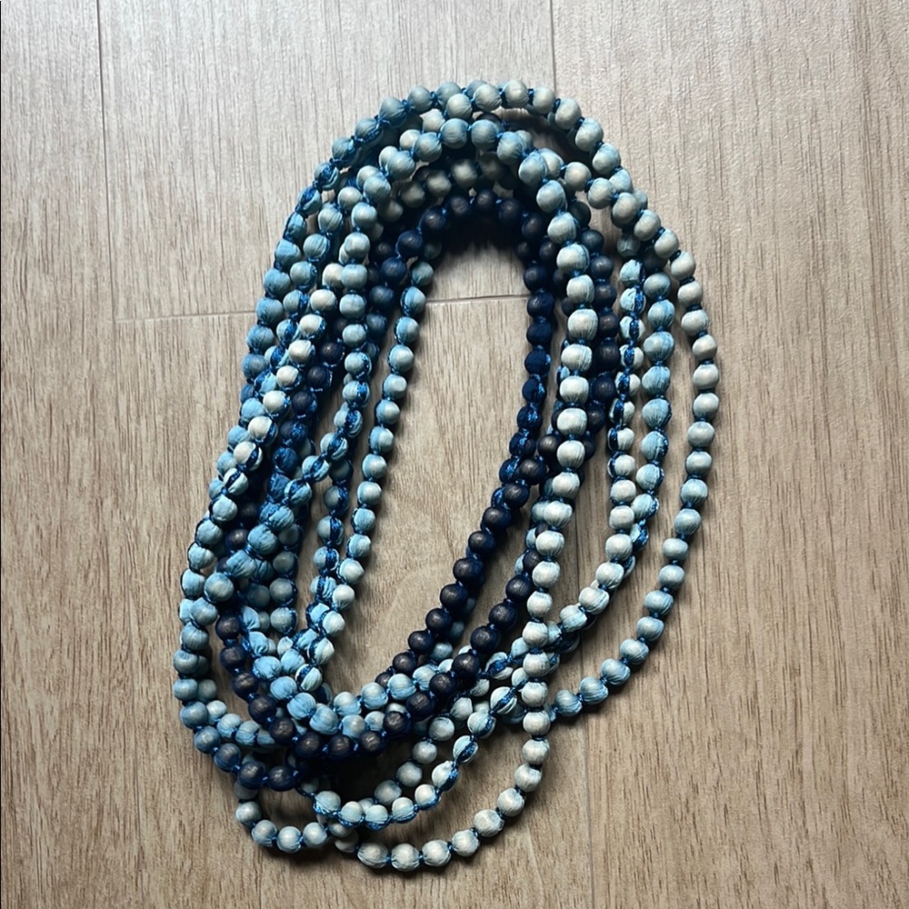 Roller Rabbit Blue ombre Beaded Necklace-twisted to any length